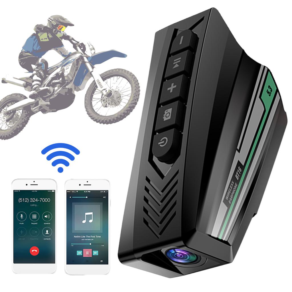 Motorcycle Helmet BT Headset with 1080P Camera Motorbike Headphone Speaker Waterproof for Motorcycles Skiing and Cycling