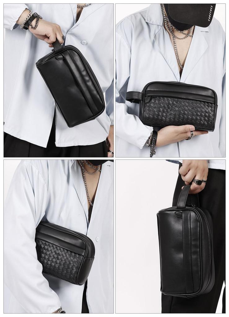 Clutch PU Tote Makeup Ceremonial Party Bag [Cenvins] Men's Bag, Leather, Handbag, Bag, Bag, Box-shaped Handbag, Formal, Wedding, Funeral, Occasion,