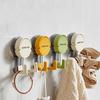 Wall Mounted Vacuum Suction Cup Double Hook No-Drilling Key Towel Hanger Hook For Bathroom Kitchen Removable Storage Hook