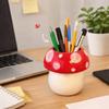 Creative Decoration Mushroom Decorative Piece Pink and Red Makeup Brush Holder  Makeup Organization