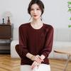 2026 Spring Ice Silk Wool Patchwork Knitwear for Middle-aged and Elderly Women
