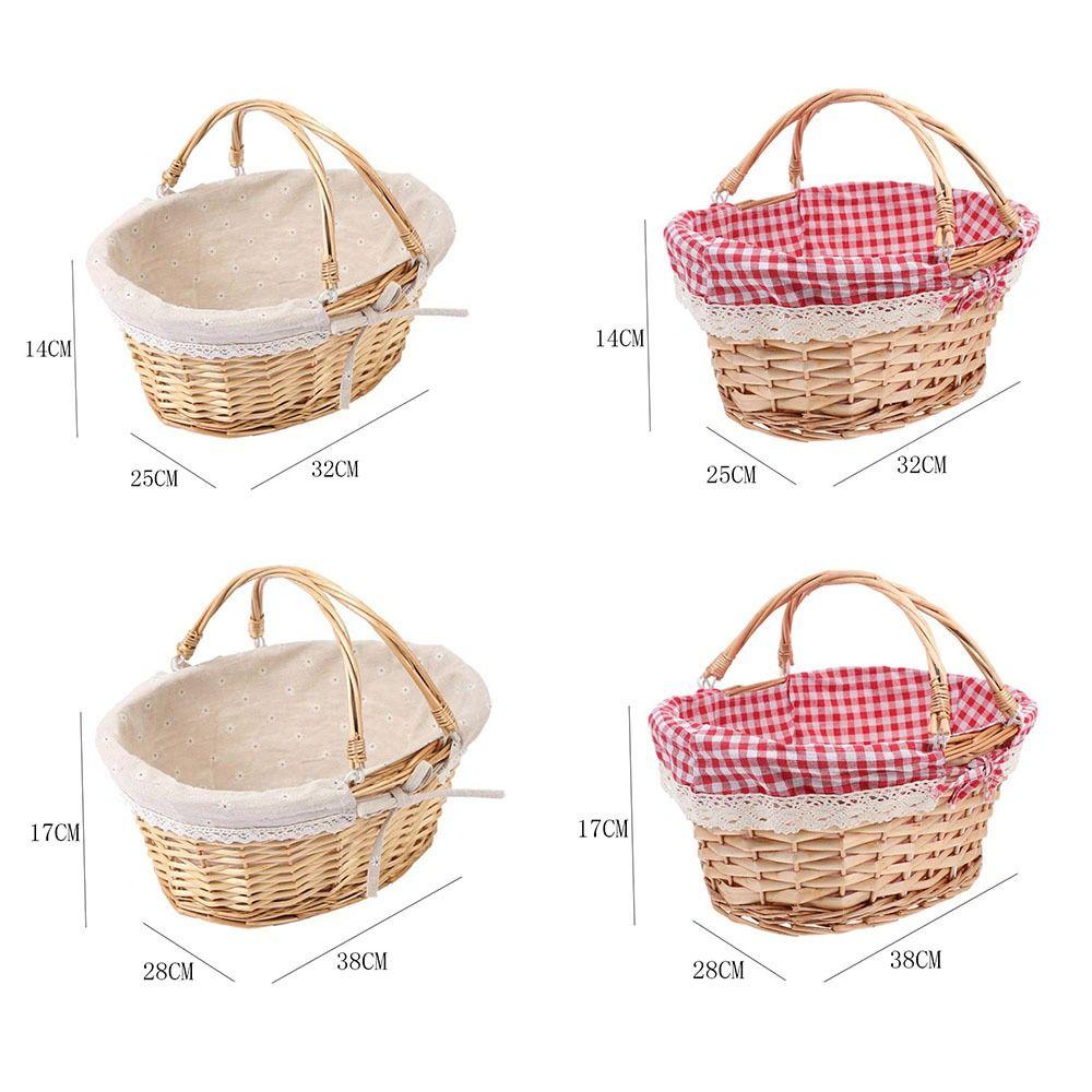 Oval Sundries Willow Woven Handwoven Vegetable Basket Storage Basket Fruit Basket Picnic Basket