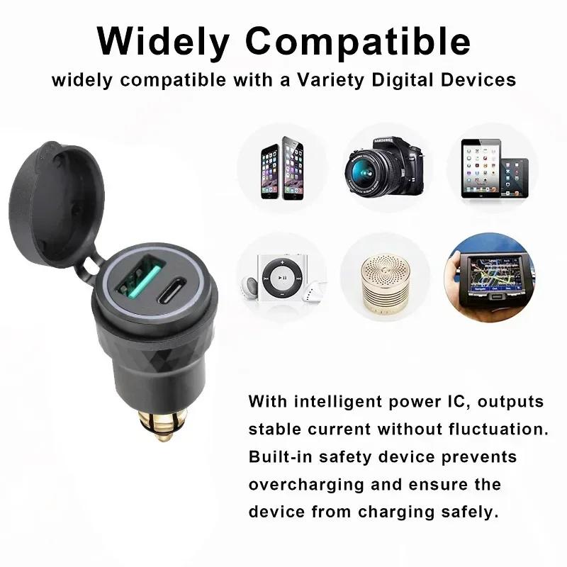 Brand New Adapter For BMW Motorcycle Charger For Motorcycle Aluminum Alloy USB Useful DIN Socket Durable