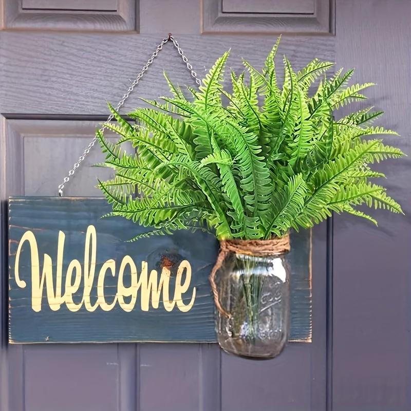 Artificial Plants, Outdoor UV Resistant Fake Plants, Premium Oxidation Resistance Artificial Flower, Real Touch Fake Boston Fern, Indoor Outdoor Hangi