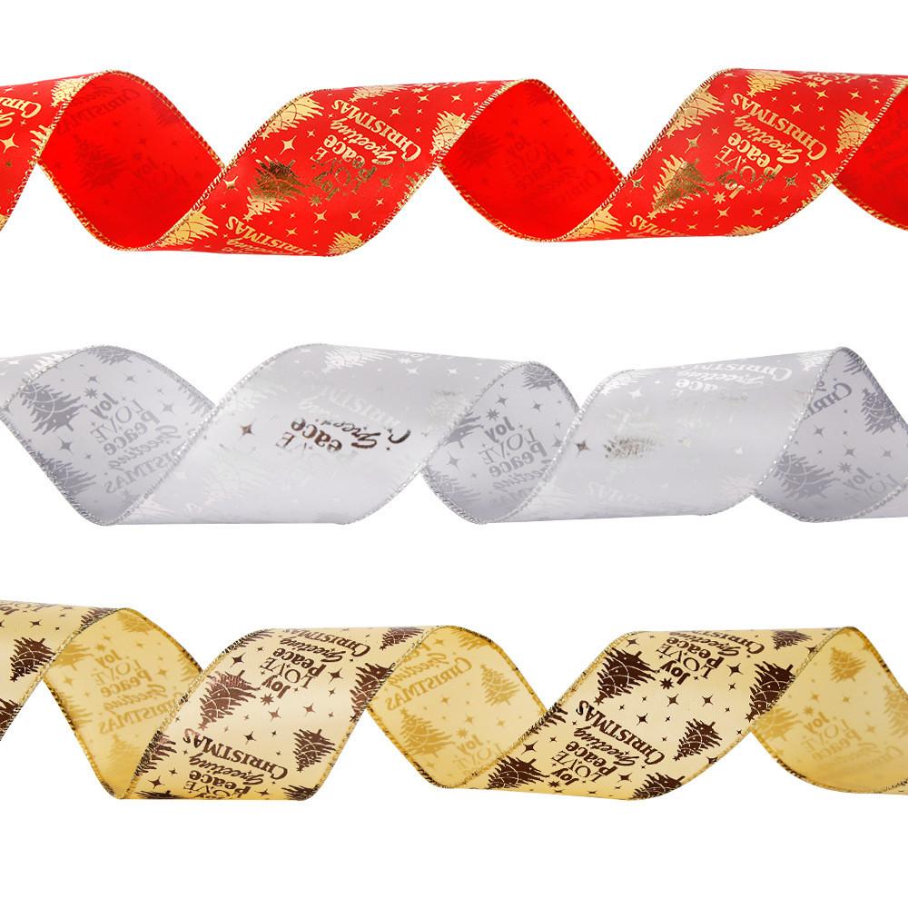 Christmas Beautiful 63cm Tree Ribbon Festive Ornaments With Distinctive Letter Prints