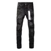 Exclusivo para marcas americanas da moda, novas manchas de tinta preta, respingos de tinta, grafite, patches de strass quentes nos joelhos, jeans skinny, homens