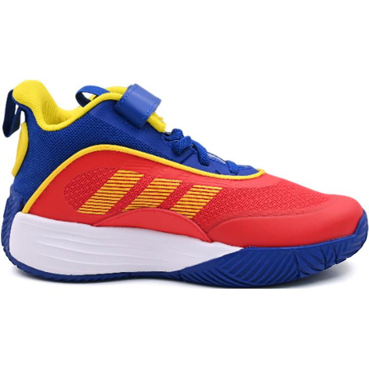 Adidas OwnTheGame Abrasion Resistant Mid Top Children's Basketball Shoes Red/Blue/Yellow Kids' Sneakers JR6000