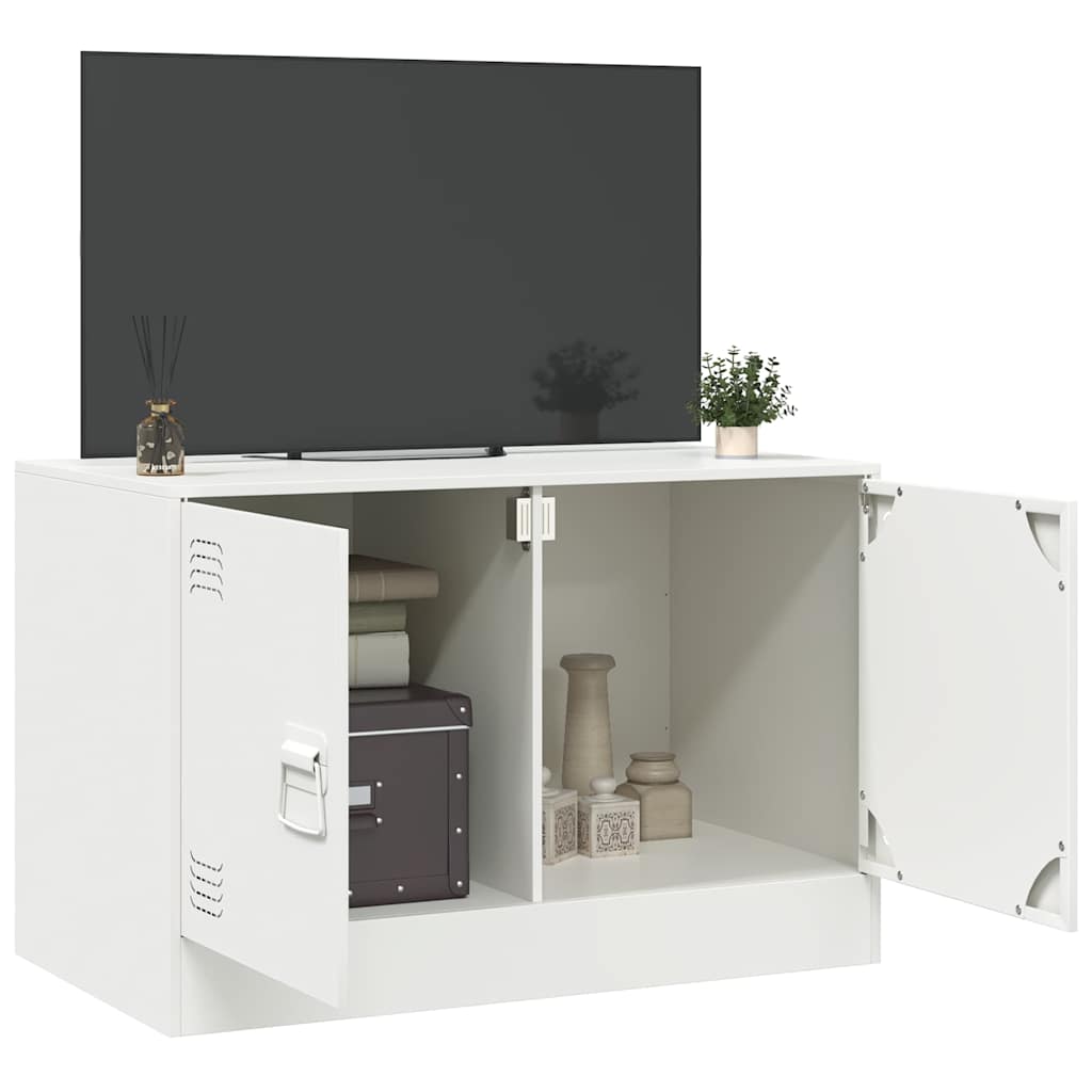 TV Stand White 67 x 39 x 44 cm Steel