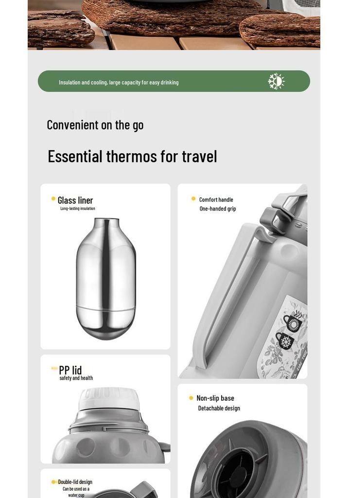 2025 New Large Capacity Glass-Lined Thermos for Home or Office