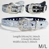 Shimmering Sequined Belt Girl Engraved Buckle Belt 2000s Waistband Punk Waistbelt Bead Trim Belt Aesthetic Waist Accessory