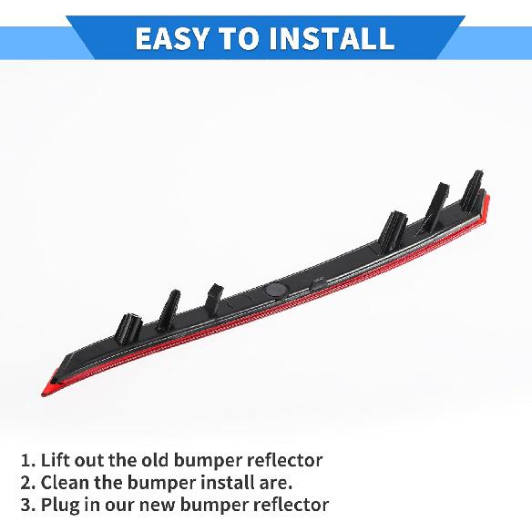 Stötfångarreflektor Kompatibel för Land Rover Range Rover Velar 2018-2023, Hållbar Plast Röd Bakre Vänster Stötfångarreflektor Sidomarkör