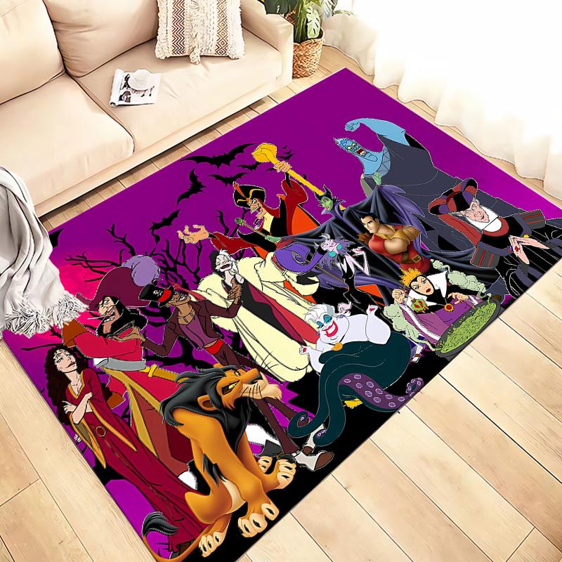 3D HD Villains Cartoon Carpet LivingRoom Bedroom Sofa Doormat Home Decor Mat Non-slip Floor Rug Luxury Gifts for Kids and Adults