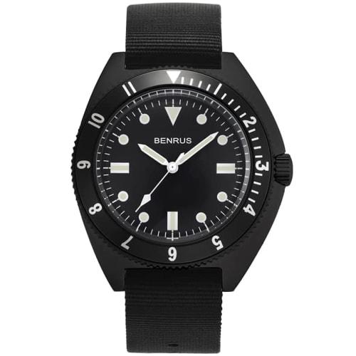 Benrus Military Watch TYPE-1-BLACK Men's Black