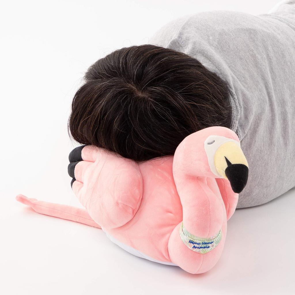 Livheart Premium Sleepy Animals Cool Flamingo Lala Body Pillow, Medium, W55xD22xH23cm (58017-23)