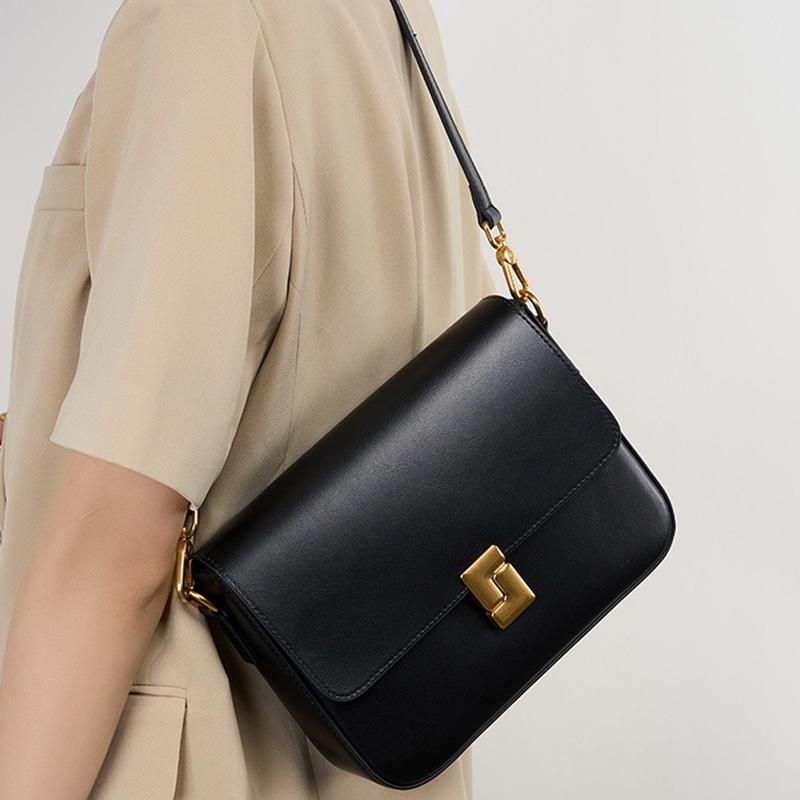 2025 Skórzana Damska Torba Crossbody Luksusowy Design Mała Kwadratowa Torebka Skóra Bydlęca Damska Torba na Ramię do Dojazdów Prezent dla Pań