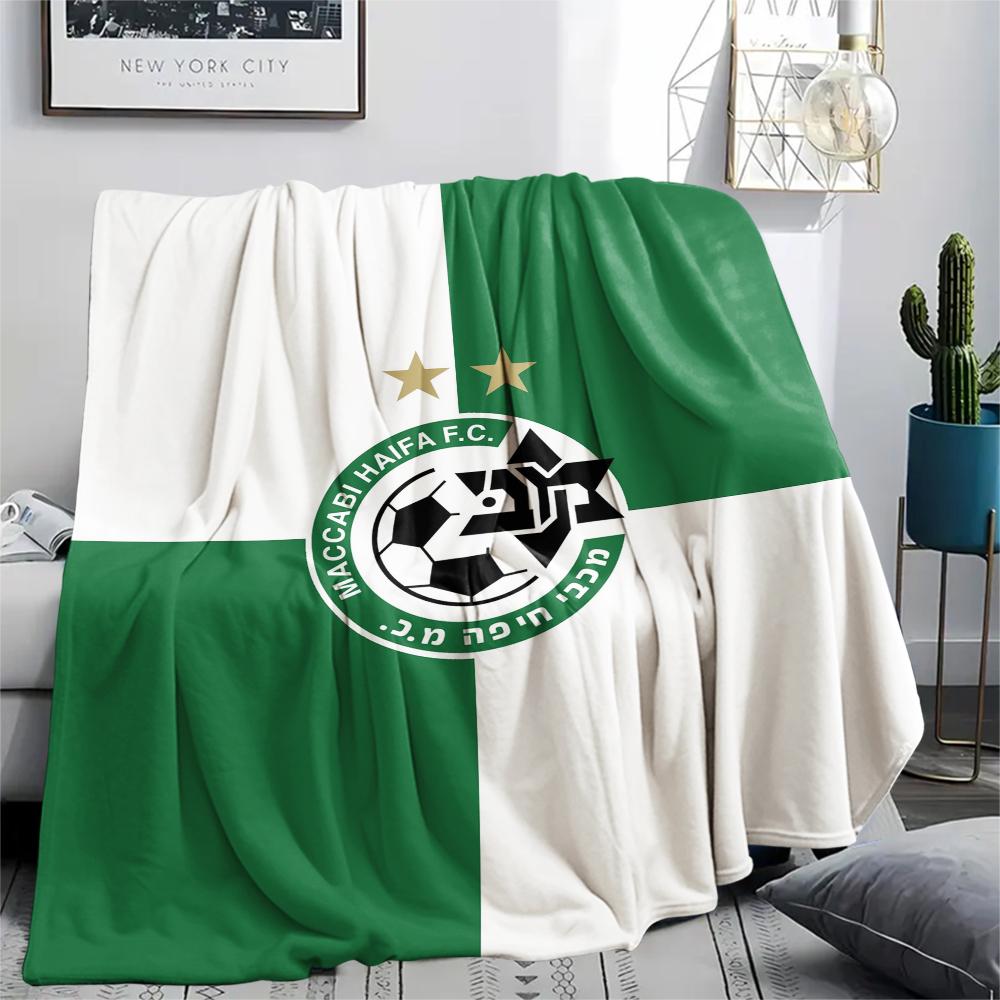 1Pc Maccabi-Haifa Print Flannel Blanket, High quality Comfortable for All Seasons, Home Decor, Warmth and Comfort, Perfect for Gifts