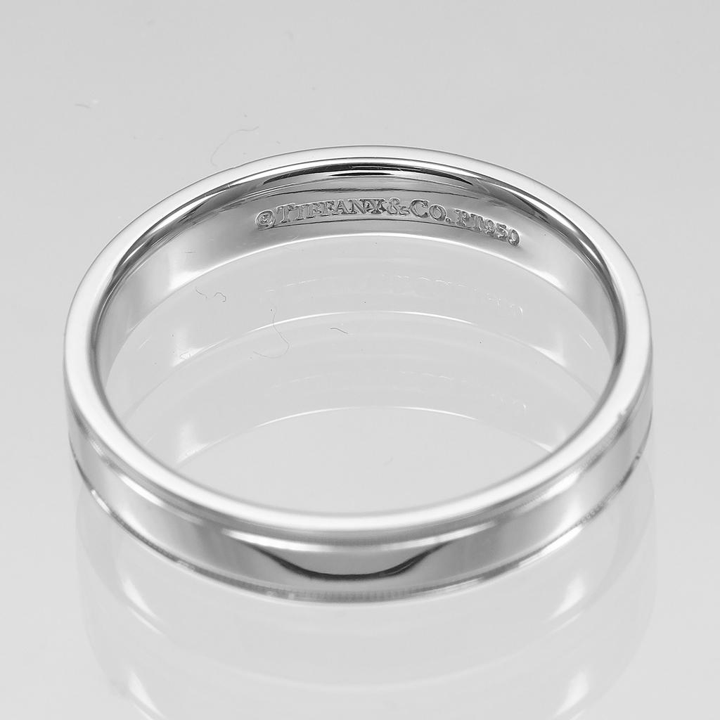 TIFFANY&Co. Milgrain To Gathered Ring 0.2" Band Pt950Platinum #9.9(US Size) 7.5g Mens Used