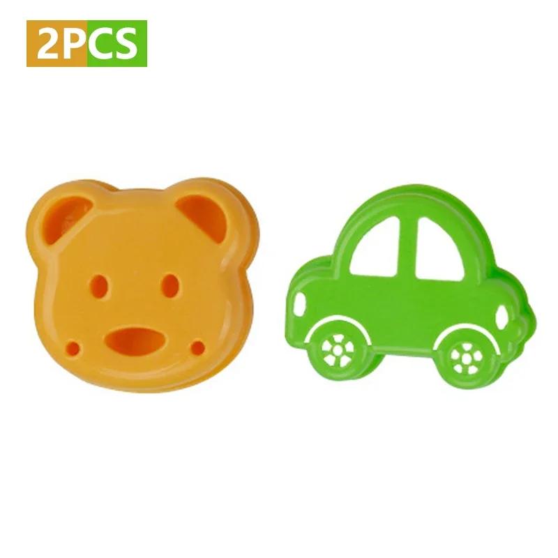 Sandwich Mould Bear Mini Cartoon Cute Bear Rabbit Car Sandwich Sealer Kids Bento Lunch Mold Cookie Cutter Baking Pastry Tools