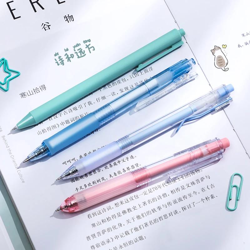 6pcs Gel Pen and Marker Pen Set Retractable Black Ink 0.5mm Ballpoint Pen School Student Office Stationery Supplies