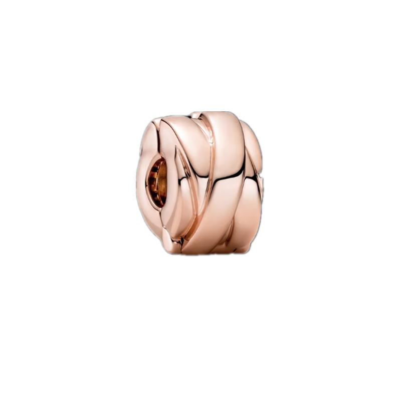 New Sparking Rose Gold Plated Clip Charm Beads Fit Original Snake Bracelet Necklace Beads For Diy Jewelry Women Jewellery Gift