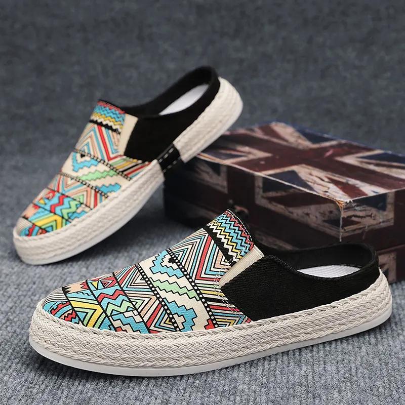 FashionVersatile Non-slip Half Slippers Casual Shoes For Men Mules Plus Size Loafers Flat Sneakers Walking FootwearZapatosHombre