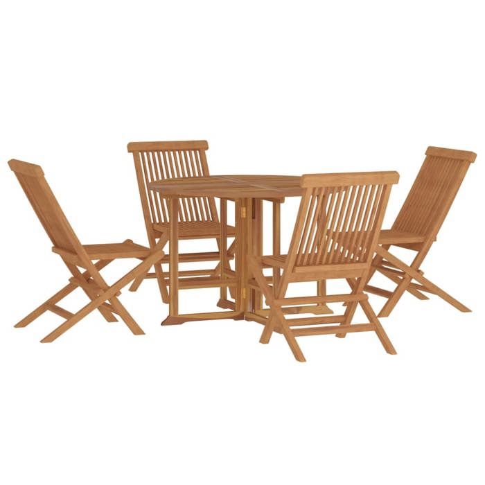VidaXL Mobilier à Dîner d'Extérieur Pliable 5 pcs Ensemble de Salle à Manger de Patio Table et Chaises de Repas Jardin 3096571