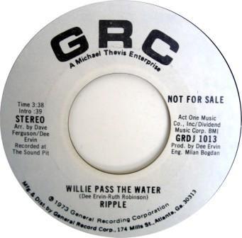7inch Record RIPPLE - Willie Pass The Water GRDJ1013PROMO GRC 1973 US Soul/Funk Used
