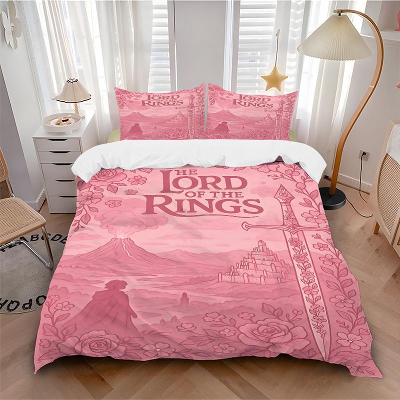 3pcs Lord of the Rings Duvet Cover Set, 1 Duvet Cover + 2 Pillowcases (No Insert), Cozy Bedding, Bedroom Set, Easy Care, Durable yy251103090