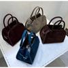 New Retro Suede Matte Cowhide Tote Bag Single Shoulder Fashionable Versatile Commuter Large Capacity Leather Tote Bag