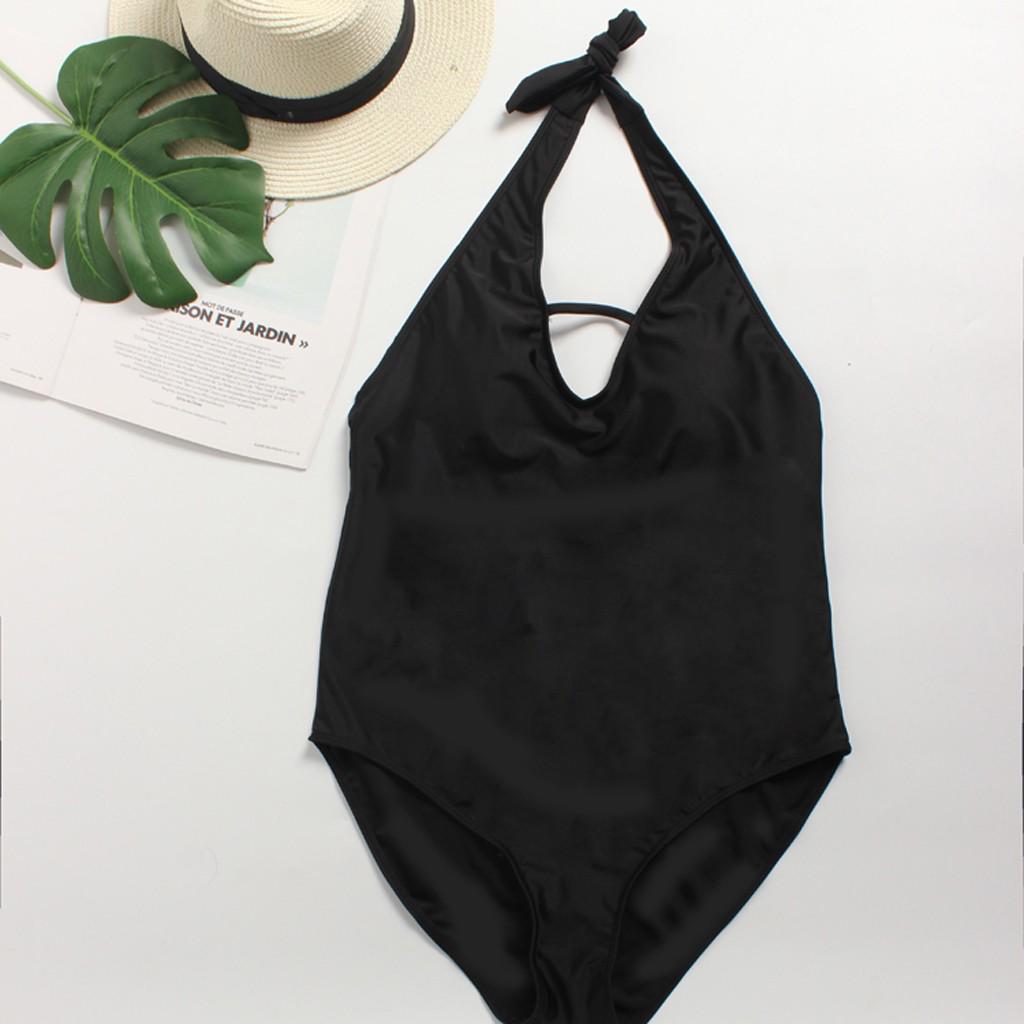 Buy Fashion Women Print Solid Color Sexy Pluse Size Bikini OnePiece Swimwear at affordable
