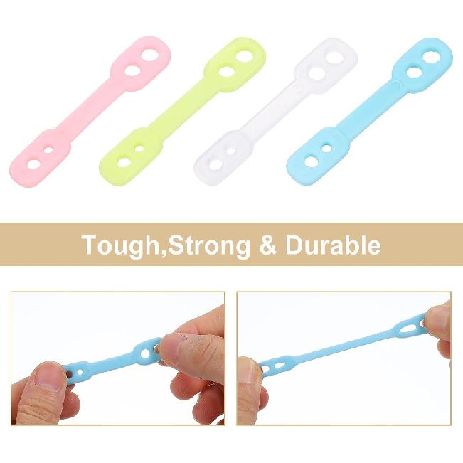 uxcell 40Pcs Clothes Hanger Windproof Plastic Strip Hook, Anti-Slip Off Windproof Fixed Buckle, Anti-Drop Strips Hanger Fixation for Outdoor Indoor