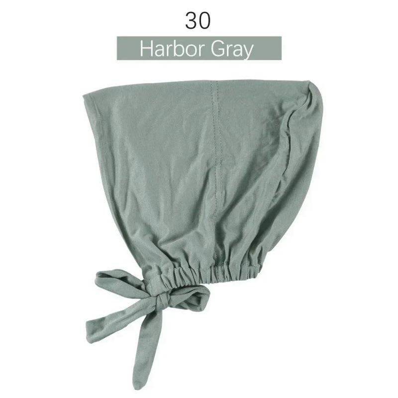 Solid Color Elastic Tie-Back Modal Undercap Hijab Scarf Adjustable Kufi Cap