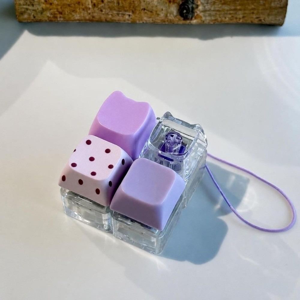 Plastic Fidget Keychain Transparent Keycap Clicker Funny Stress Relief Pendant  Daily