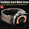 Luxury Men Bracelet for Apple Watch Series 10 46mm Strap Stainless Steel Band for IWatch Ultra 2 49mm 9 8 7 6 5 4 SE 46mm 42mm 45mm 44mm Metal Band