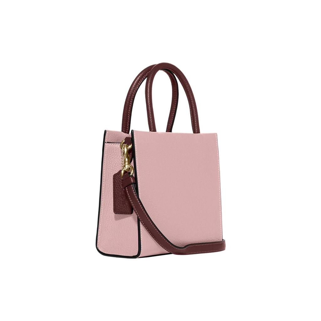 Coach Cally 17 Magnetic Snap Closure Pebbled Leather Mini Handbag Women Handbag Pink Burgundy CE598-IMV2G