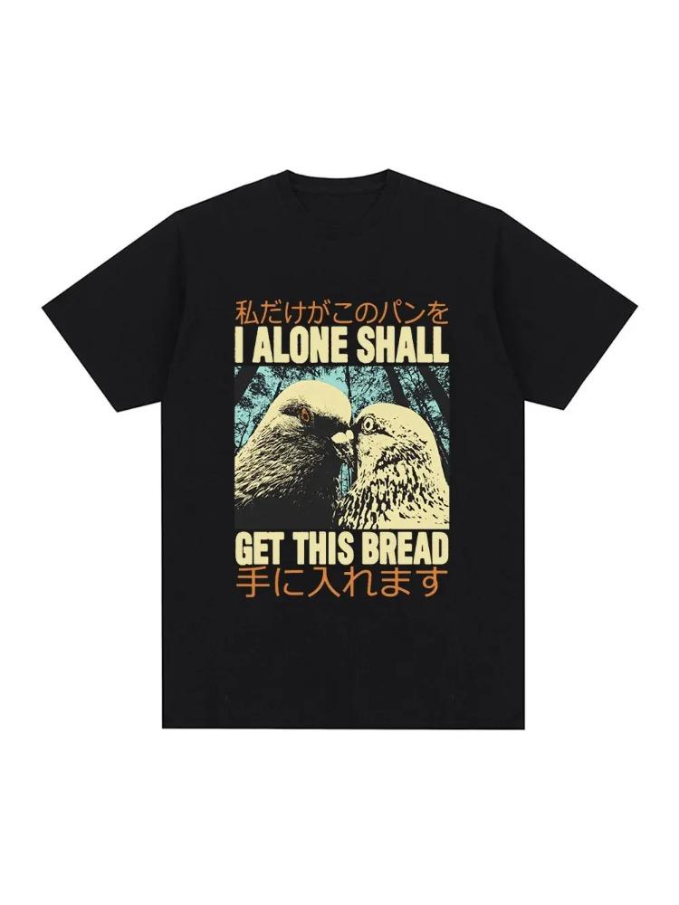 Japanese retro fun I Alone pigeonTshirtwomensfashionablecasual short sleeved Tshirt suitable for all Round neckTshirtUnisex top 3XL