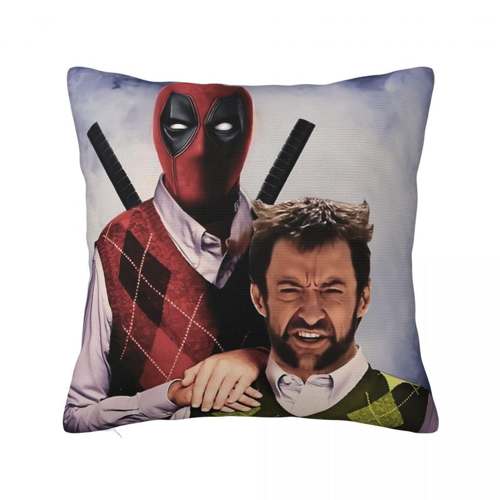 Deadpool Wolvierine Brothers Pillowcase Printed Polyester Cushion Cover Decorations Throw Pillow Case Cover Seater Zipper