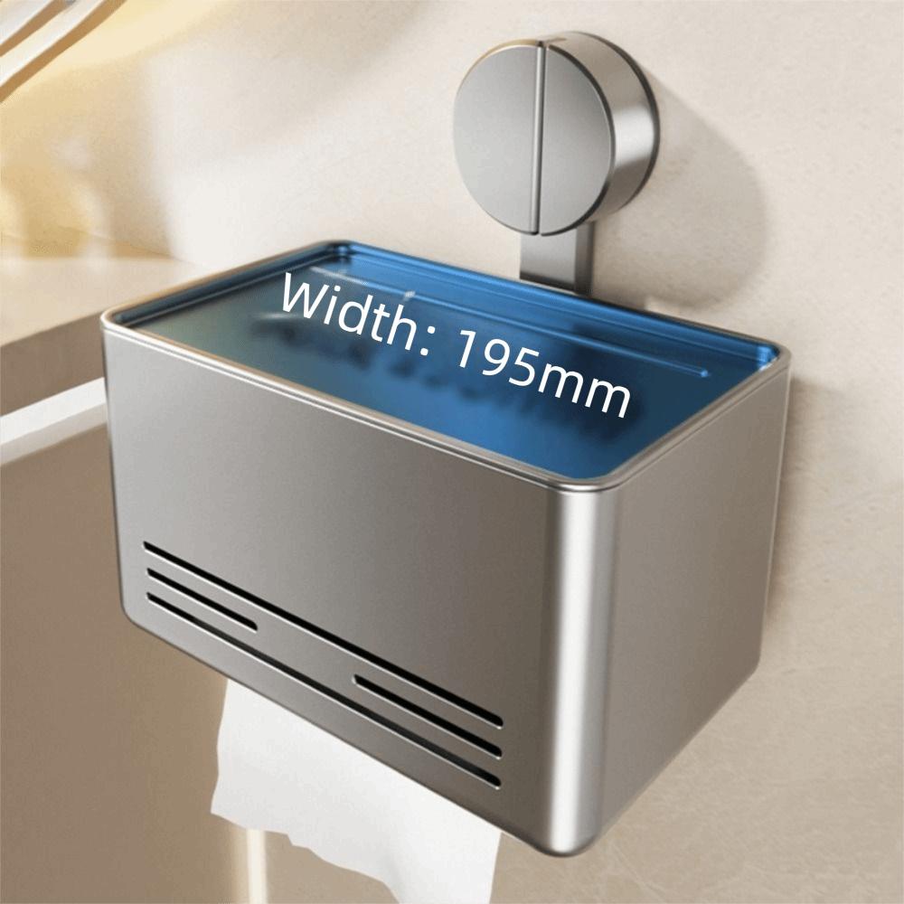 With Drawer Suction Cup Tissue Box Aluminum Wall Mounted Tissue Box Roll Holder  Bathroom Use