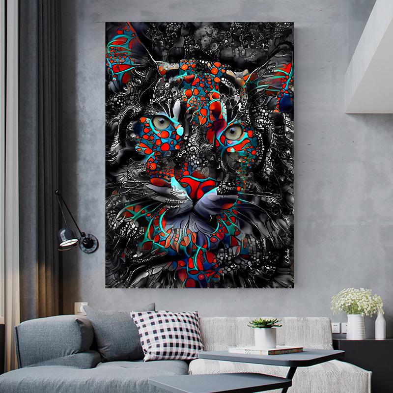 Abstract Elephant Lion Canvas Painting Wall Art Tiger Leopard Animal Posters and Prints for Living Room Home Decoration Cuadros