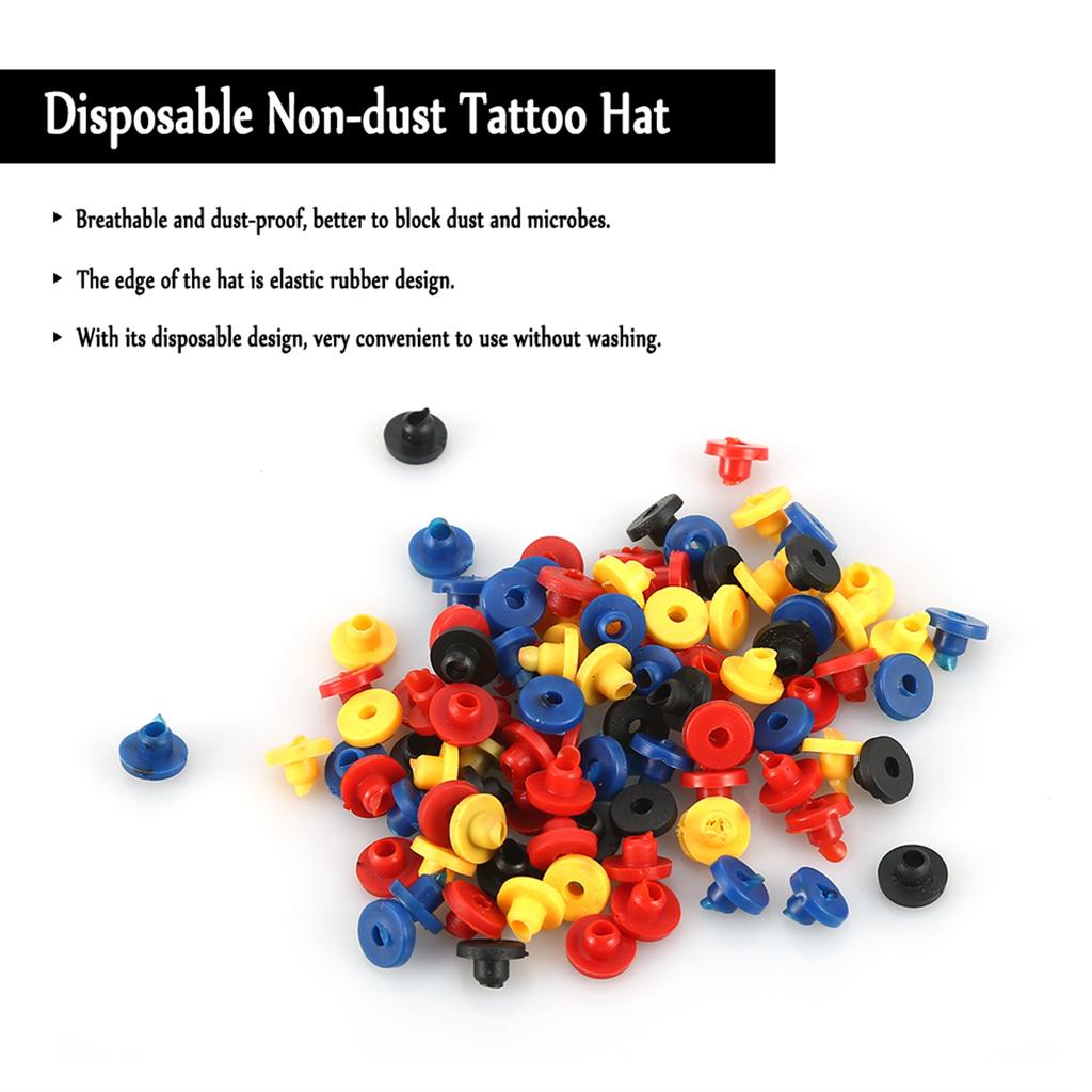 100pcs Colorful Rubber Grommet Nipples Tattoo Machine Needles Supplies