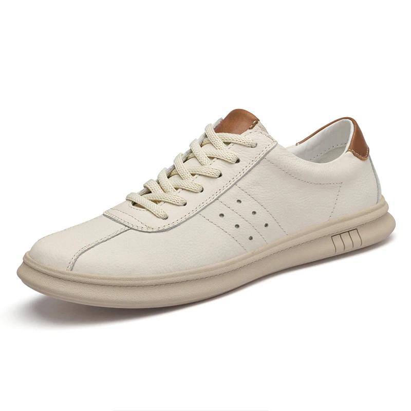 Fashion Luxury Brand Men Shoes Tenis Masculino Lace Up Sneakers Man Genuine Leather Casual Shoes For Men Comfortable Walking Board Shoes