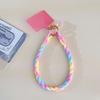 Fashion Colorful Silicone Phone Chain Wrist Bracelet Lanyard with Cute Bear Charm Handmade Jewelry Style Loss Mobile Phone Strap