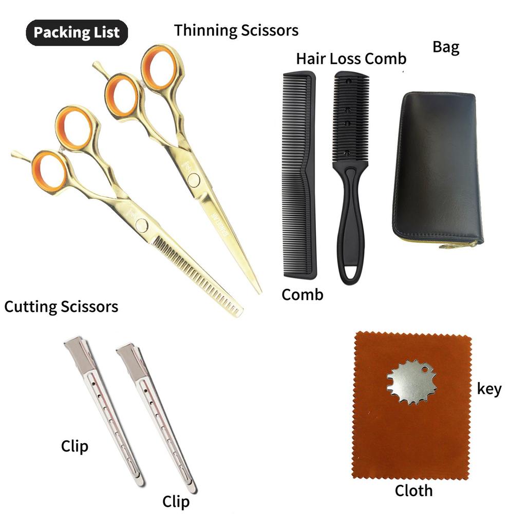 SANGELAR 5.5 inç Saç Makası Seti – Japon Paslanmaz Çelik, Jilet Kenarlı Berber Makası – Salon ve Kişisel Kullanım İçin Ergonomik Tasarım