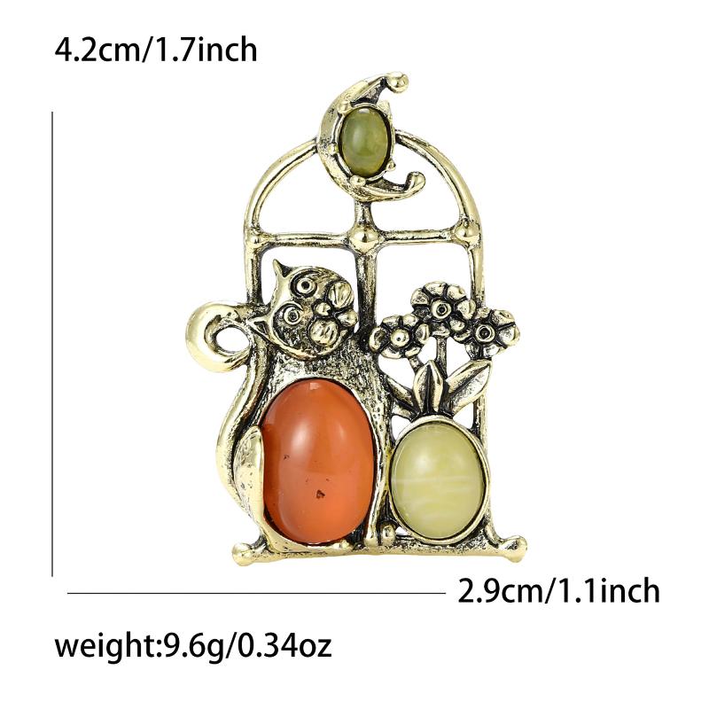 

Классические броши из камня «кошачий глаз» для женщин, броши в виде котят, украшение для рюкзака, аксессуары для одежды A7