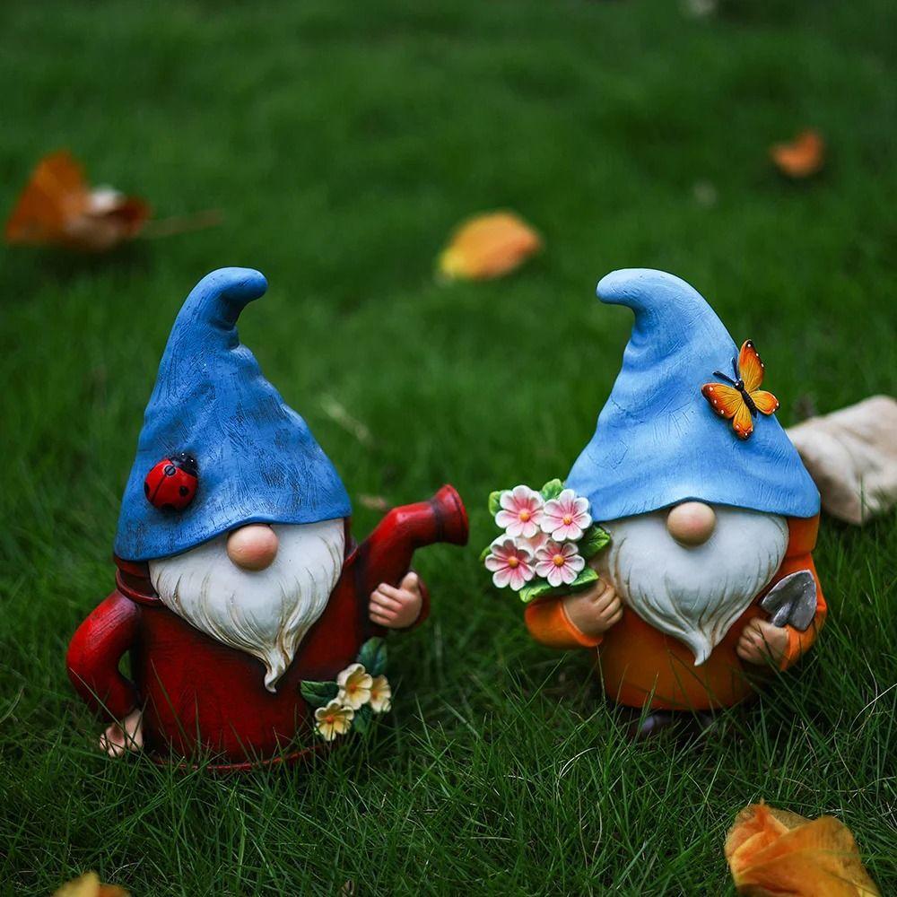 Cute Dwarf Statue Vase Resin Hydroponic Flower Holder Gnome Dwarf Flower Pot  Dried Flower