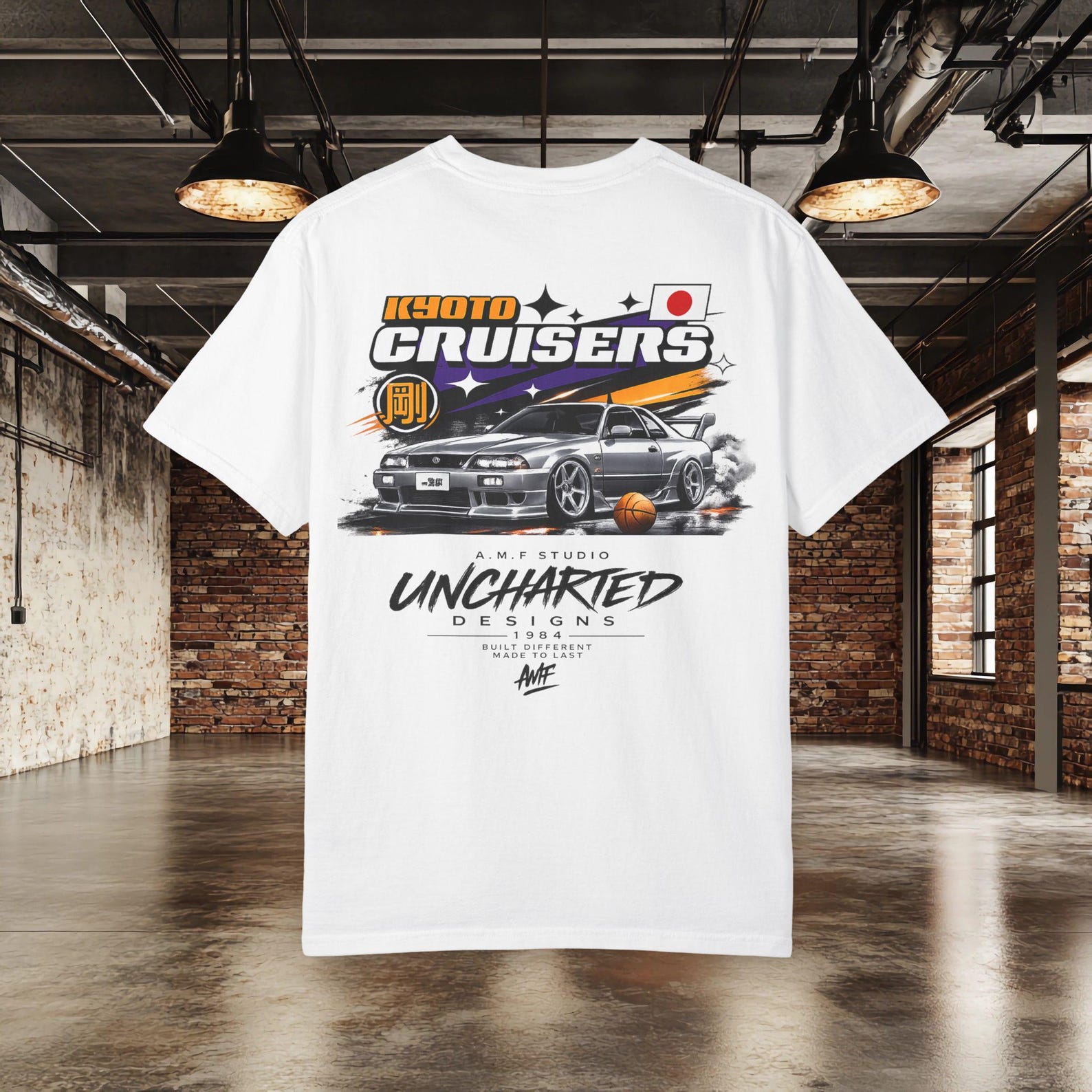 Tokyo Cruisers Lakers | Kyoto JDM T shirt | Japanese Streetwear for Car Culture Fans AMF Studio Uncharted Designs L