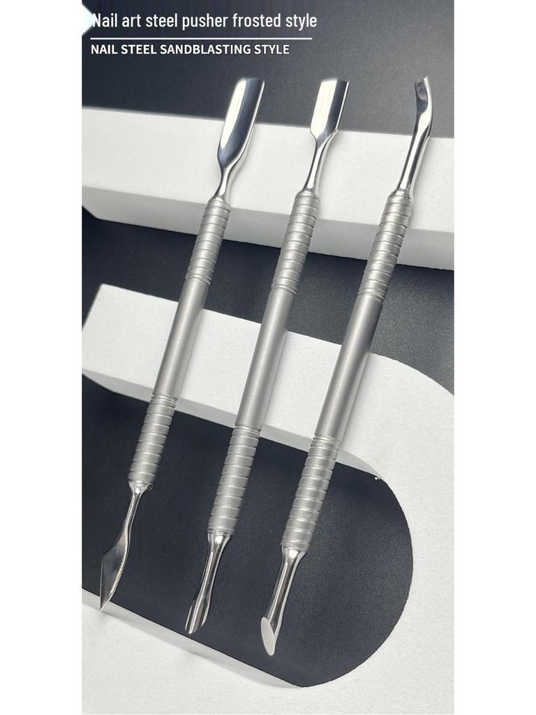 Stainless Steel Pre-Cuticle Pusher & Scissors Set for Russian Manicure