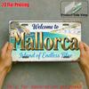 2D Flat - "Decorative Use Solely", 2D Flat - [2D Flat] 2D Flat - [2D Flat] 1pc, Welcome to Mallorca Vintage Metal Sign, Outdoor Plaque And Wall Decor 