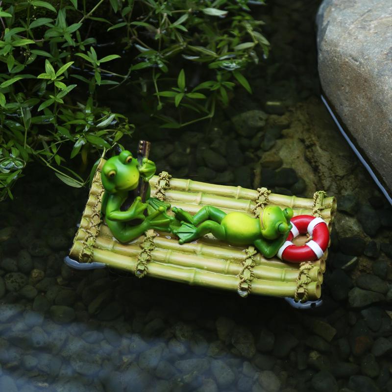 Travel Frog Zen Ornament - Resin Decor Gift for Office and Home