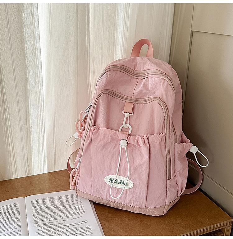 Schoolbag Backpack Women's 1011 Summer New Trend Middle School Student School Bag Large Capacity Short Trip Lightweight Travel Bag